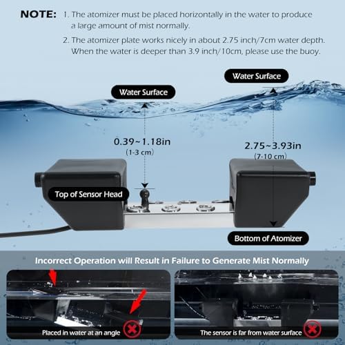 Dyna-Living 6 Head Ultrasonic Fogger with Float IP67 Waterproof Mist Maker