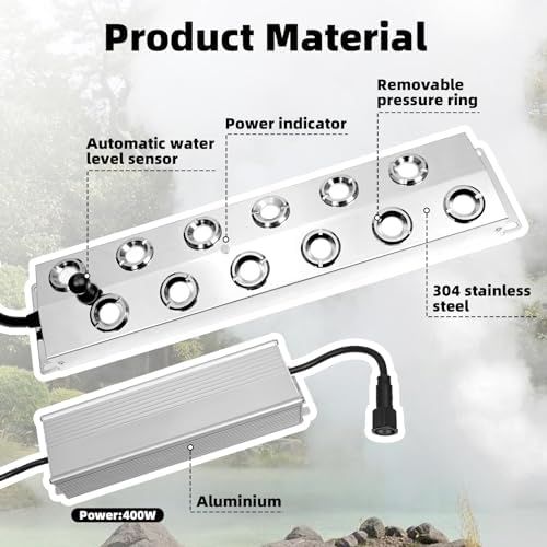 TEPU 12 Head Ultrasonic Pond Fogger 9000mlH 400W