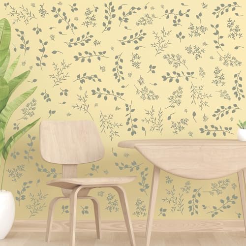 Kazova Green Leaf Wall Stickers for Bedroom and Living Room