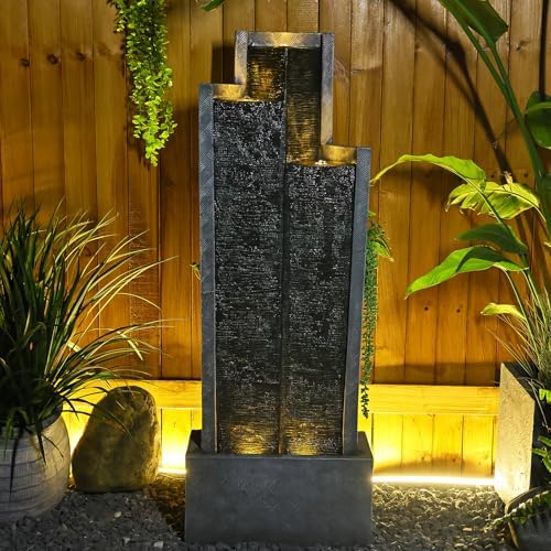 Modern Outdoor Fountain with LED Lights