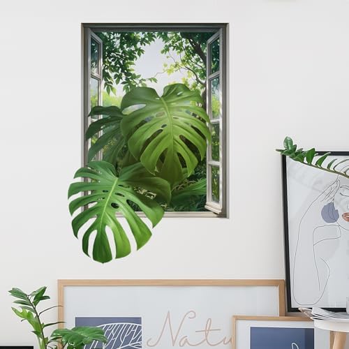 3D Monstera Leaves Wall Decals for Home Decor