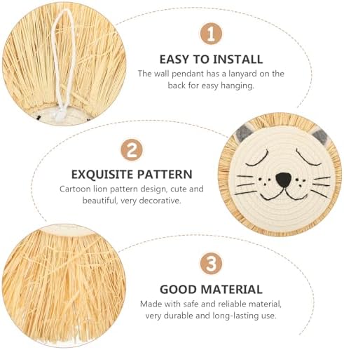 Cabilock Woven Cartoon Lion Wall Hanging Decor