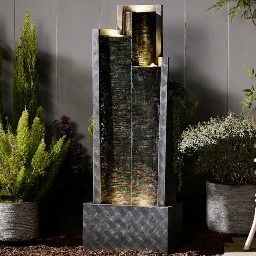 Modern Outdoor Fountain with LED Lights