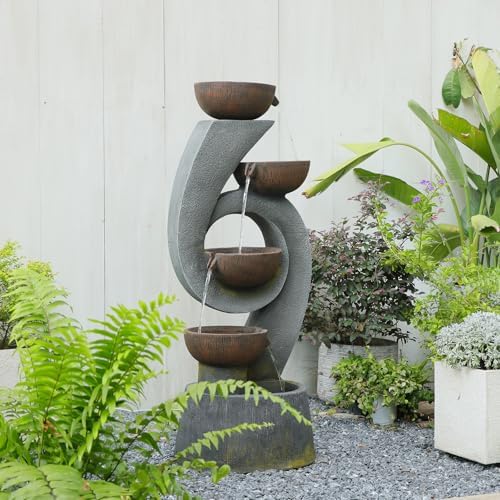 468 H Modern Resin Waterfall Fountain with Light