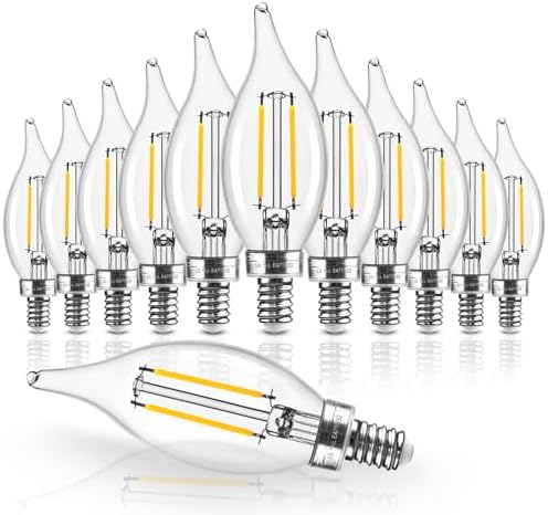 Hizashi E12 Candelabra LED Bulbs 12 Pack