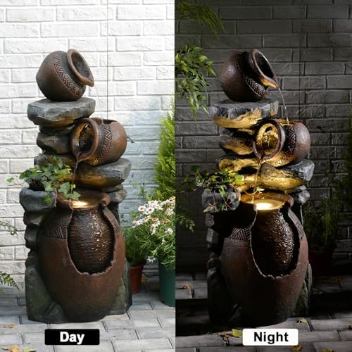 Bumilgar 3 Tier Outdoor Fountain with Lights