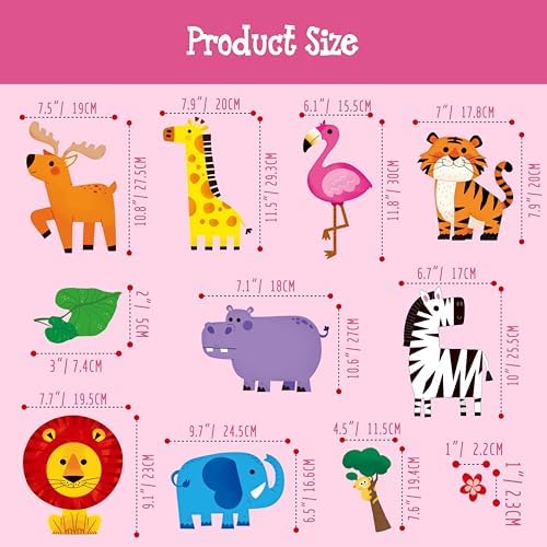 113 PCS Animal Wall Stickers for Baby Room and Classroom