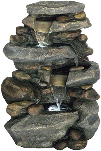 Pure Garden 50-0006 3 Tier Waterfall Fountain with LED Lights