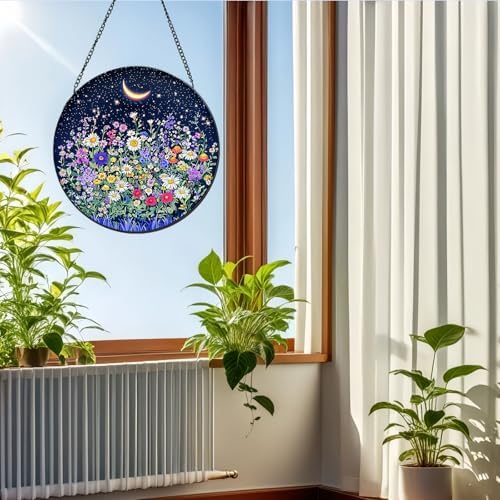 Stained Glass Window Hanging - Wildflowers 8 Suncatcher