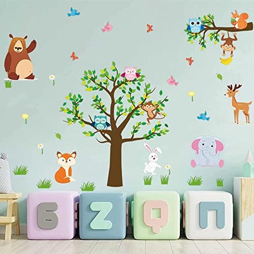 Supzone Jungle Animal Wall Stickers for Kids
