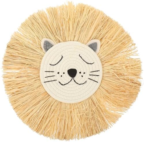 Cabilock Woven Cartoon Lion Wall Hanging Decor