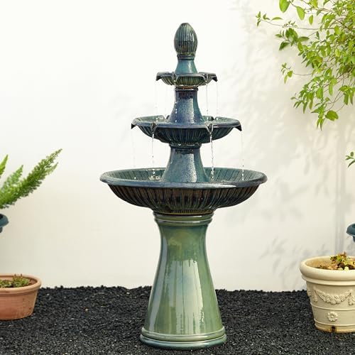 Glitzhome 3 Tier Water Fountain with LED Light