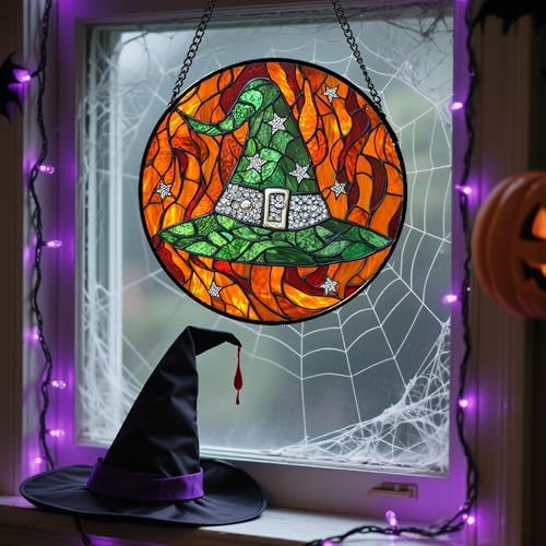 Halloween Stained Glass Window Hanging Suncatcher