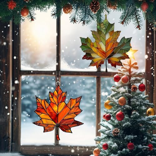 Acrylic Maple Leaf Suncatcher for Window Wall