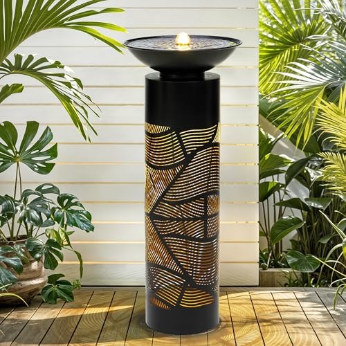 315 Inch H Metal Cutout Fountain with LED Lights
