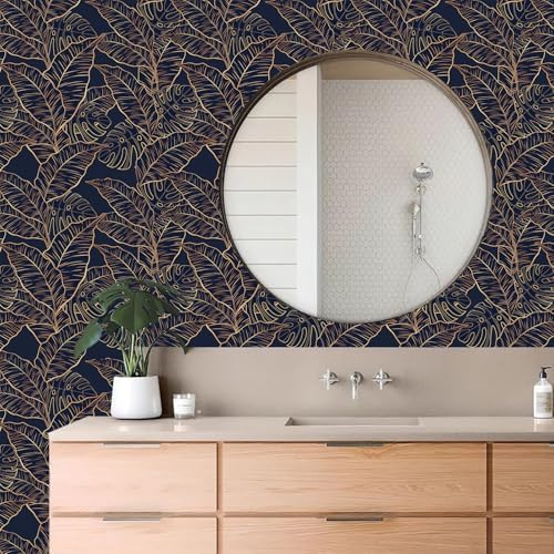 HLNIUC Exotic Gold Leaf Peel and Stick Wallpaper
