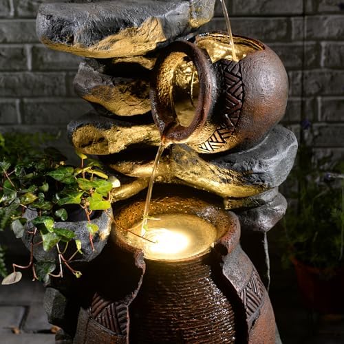 Bumilgar 3 Tier Outdoor Fountain with Lights