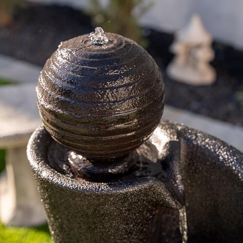 XBrand 41 Inch Modern Sphere Curve Fountain