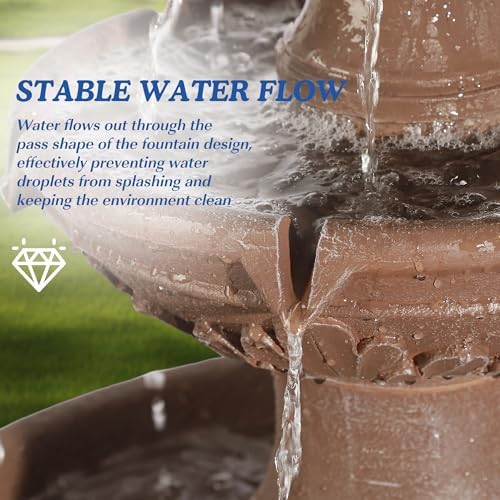 TOBYUL Italian Style 3-Tier Freestanding Water Fountain