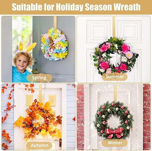 Kederwa 4 Pack Gold Wreath Hangers for Front Door
