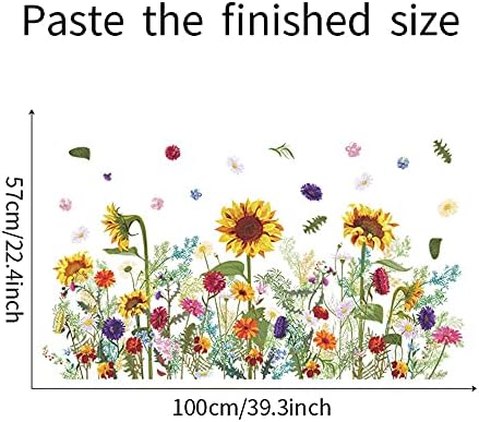 ROFARSO Flowers Daisy Sunflower Wall Stickers