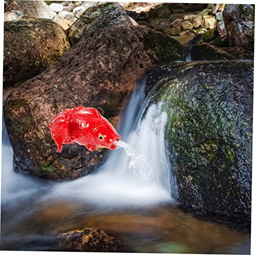Toddmomy Garden Water Spray Nozzle Ceramic Carp Fountain Decor