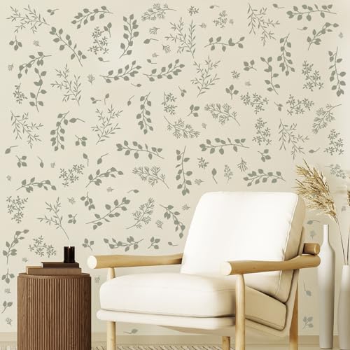 Kazova Green Leaf Wall Stickers for Bedroom and Living Room