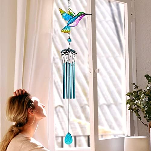 Kenpiko Hummingbird Wind Chimes 26 Inch Decorative Chimes