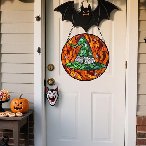 Halloween Stained Glass Window Hanging Suncatcher