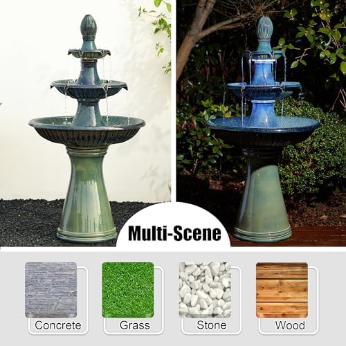 Glitzhome 3 Tier Water Fountain with LED Light