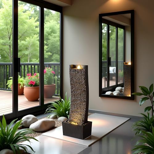 382 Inch Indoor Outdoor Water Fountain with LED Lights