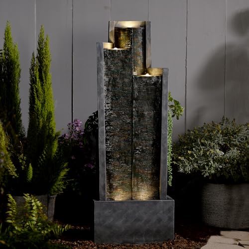 Modern Outdoor Fountain with LED Lights