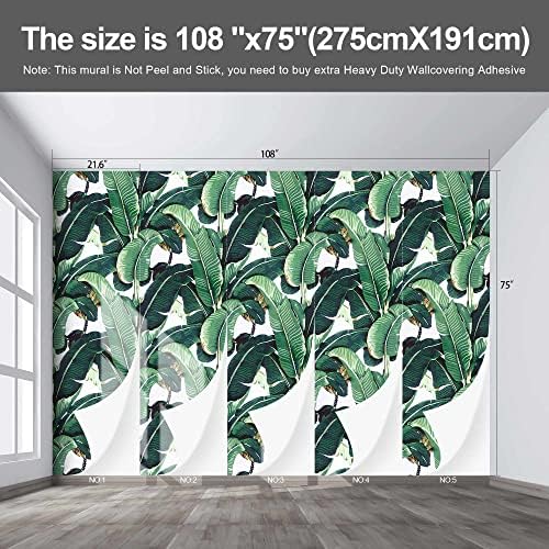 Tropical Botanical Banana Leaf Wallpaper 108x75