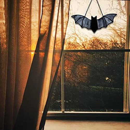 Stained Glass Bat Window Hanging Suncatcher Halloween Decor