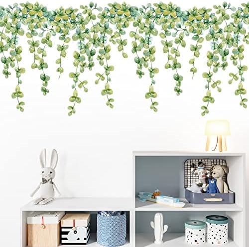 3 Sheet Green Vine Wall Stickers for Room Decor
