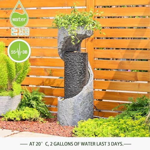 Bumilgar Modern Outdoor Fountain with LED Lights