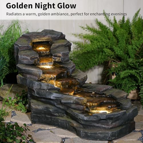 49 Inch L Freestanding Water Fountain with LED Lights