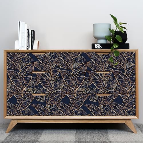HLNIUC Exotic Gold Leaf Peel and Stick Wallpaper