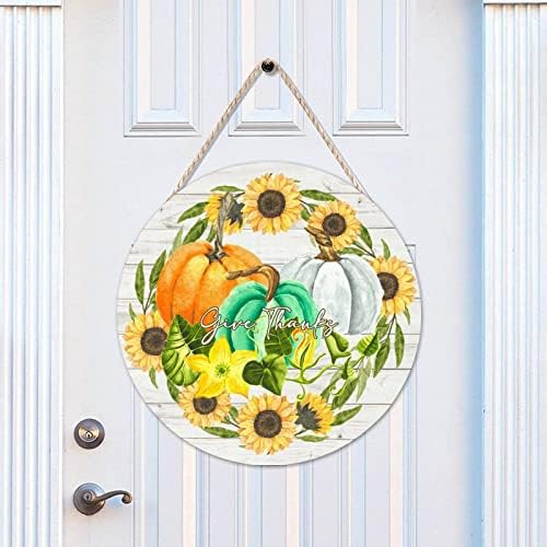 Rustic Welcome Door Hanger Sign 10x10in Wood Wall Decor