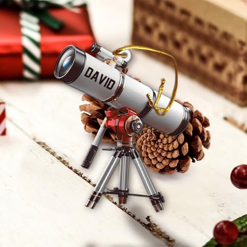 Personalized Telescope Christmas 2D Ornament for Kids