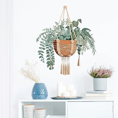 RoyoLam Hanging Plants Wall Stickers for Living Room