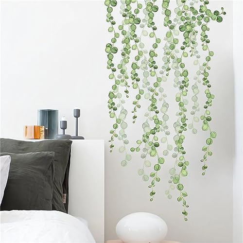 Sacinora Hanging Green Vine Leaves Wall Sticker