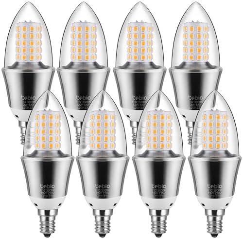 Tebio E12 Base LED Bulbs 8 Pack Warm White 3000K