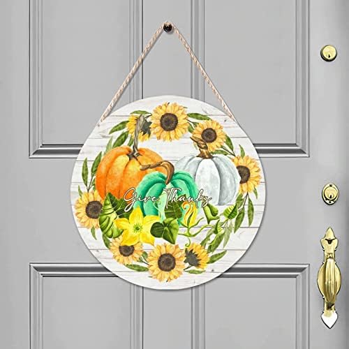 Rustic Welcome Door Hanger Sign 10x10in Wood Wall Decor