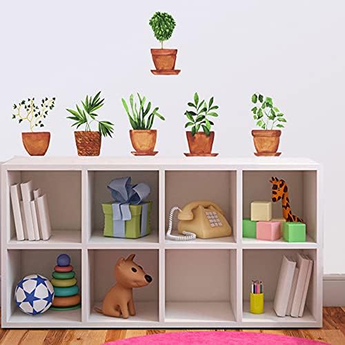Maydahui 6 Sheets Green Plant Wall Decals for Decor
