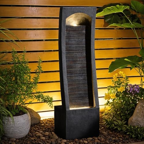 423 Inch H Faux Slate Waterfall Fountain with Lights