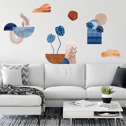SUPERDANT Boho Geometrical Wall Decal Blue 118x39cm