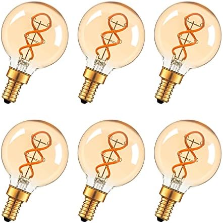 Hcnew E12 Dimmable Globe Light Bulb 4W 6 Pack