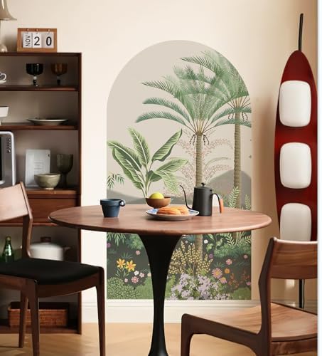 HueBurst Large Arch Wall Decal - Jungle Green Tropical Landscape