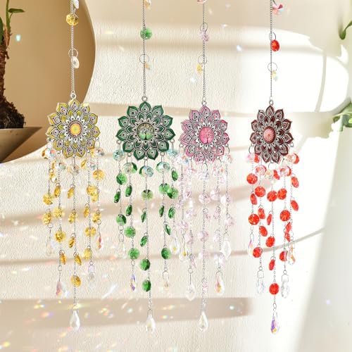 Crystal Sun Catcher for Window Red Design